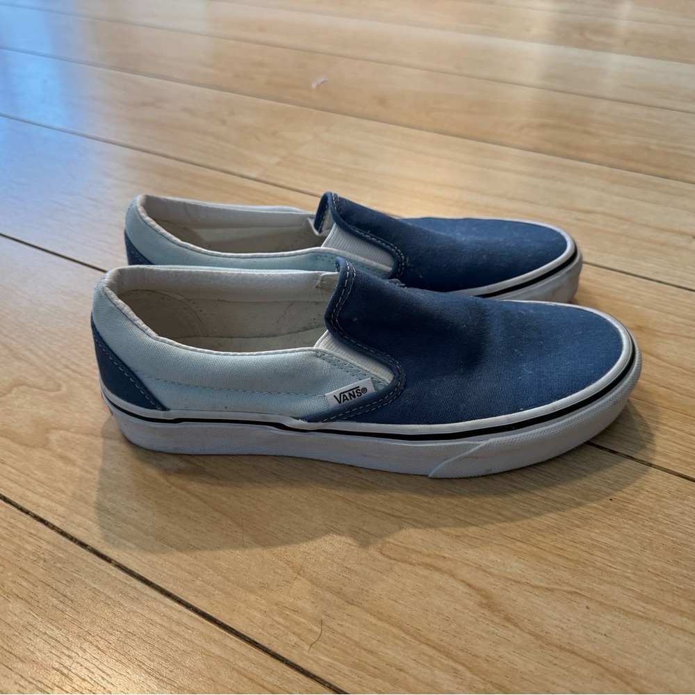 Vans Navy and White Slip-On Shoes
